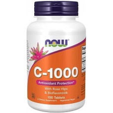 Витамин С Vitamin C-1000 with Rose 100 tabl NOW