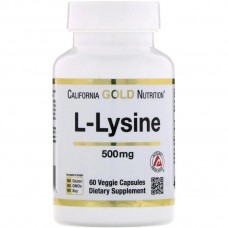 Лізин L-Lysine 500 mg 60 Veggie Caps California Gold Nutrition