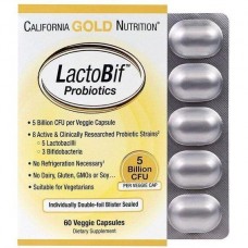 Пробиотики LactoBif Probiotics 5 Billion CFU 60 Veggie Capsules California Gold Nutrition