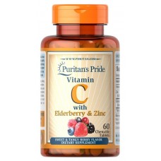 Вітамін С Vitamin C with Elderberry & Zinc 60 tabl Puritan's Pride