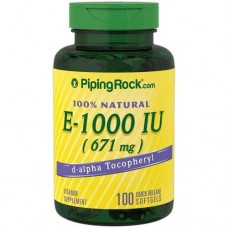 Вітамін Е 100% Natural Vitamin E 1 000 IU 100 Softgels Piping Rock