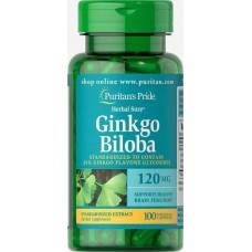 Стандартизированный экстракт гинкго билоба Puritan's Pride Ginkgo Biloba Standardized Extract 120 mg 100 caps Puritan's Pride