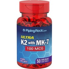 Ultra K2 with MK-7, 100 mcg, 50 Softgels Piping Rock