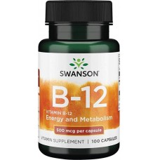 Vitamin B12 500mcg 100 caps Swanson