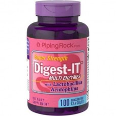 Digest-IT Multi Enzymes Super Strength with Probiotics 100 Capsules Piping Rock