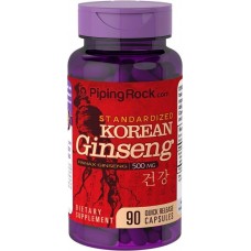 Korean Ginseng (Panax Ginseng), 500 mg 90 Capsules Piping Rock