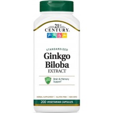 Ginkgo Biloba Extract, 60 mg 200 Veg Caps 21st Century