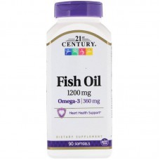 Омега 3 Fish Oil 1200 mg 90 Softgels 21st Century
