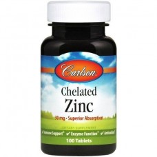 Цинк Chelated Zinc 30 mg 100 tablets Carlsson