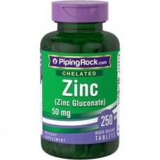 Chelated Zinc 50 mg Gluconate 250 tabl Piping Rock
