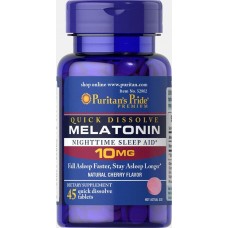 Melatonin 10 mg Quick Dissolve Cherry Flavor 45 tabl Puritan's Pride