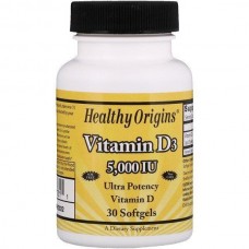 Vitamin D3 5000 IU 30 Softgels Healthy Origins