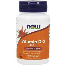 Vitamin D-3 400 IU 180 caps NOW