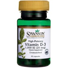 Vitamin D3 High Potency 1000IU 25 mcg 60 caps Swanson