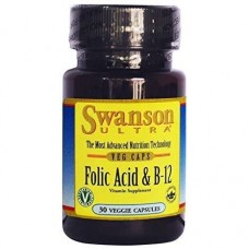 Ultra Folic Acid & B12 30 veg caps Swanson