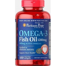 Омега-3 риб'ячий жир Omega-3 Fish Oil 1200 mg 200 Softgels Puritan's Pride