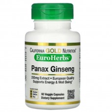 Panax Ginseng Extract 250 mg 60 Veggie Capsules California Gold Nutrition