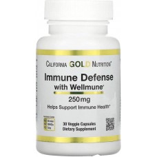 Immune Defense with Wellmune, Beta-Glucan, 250 mg, 30 Veggie Capsules California Gold Nutrition