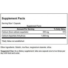 Calcium Aspartate 200 mg 60 Caps Swanson