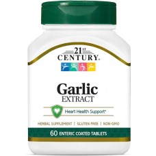 Garlic Extract, Standardized, 60 Enteric Coated Tablets 21st Century