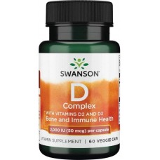 Vitamin D Complex with Vitamins D2 & D3 2,000 IU (50 mcg) 60 Veg Caps Swanson