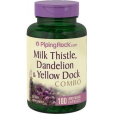 Milk Thistle, Dandelion & Yellow Dock 180 Capsules Piping Rock