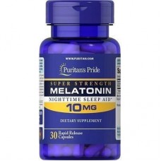 Melatonin 10 mg Trial Size, 30  Rapid Release Capsules Puritan's Pride