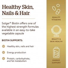 Biotin Super High Potency 10,000 mcg 60 Vegetable Capsules Solgar