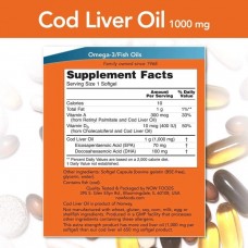Cod Liver Oil Extra Strength 1000mg 180 softgel NOW