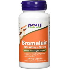 Bromelain (Natural Proteolytic Enzyme) with 2400 GDU 500mg 60 Veg Capsules NOW