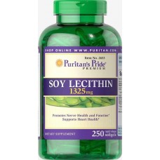 Соевый лецитин Puritan’s Pride Soy Lecithin 1325 mg 250 Softgels Puritan's Pride