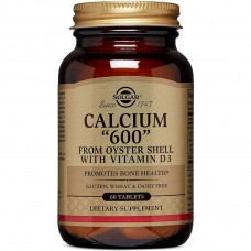Кальцій Calcium 600 from Oyster Shell with Vitamin D3 60 Tablets Solgar