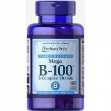 Вітамін B-100 комплекс Puritan's Pride (Vitamin B-100 Complex Timed Release) 100 капсул Puritan's Pride