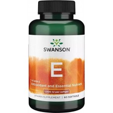 Вітамін Е Vitamin E 1000 IU 60 Sgels Swanson