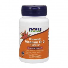 Витамин Д Vitamin D-3 1000 IU 180 chewables NOW
