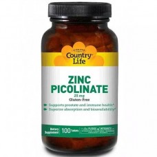Цинк пиколинат Zinc picolinate 25 mg 100 tablets Country Life