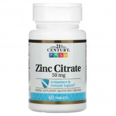 Цинк цитрат Zinc Citrate 50 mg 60 Tablets 21st Century