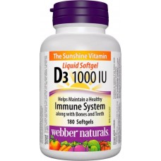 Vitamin D3 1000 IU 180 softgels Webber Naturals