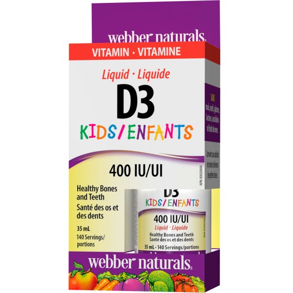 Vitamin D3 400 IU Kids 35 ml Webber Naturals